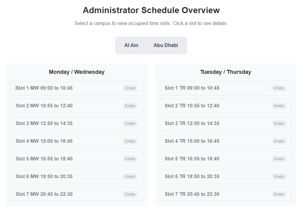 University Course Scheduling App